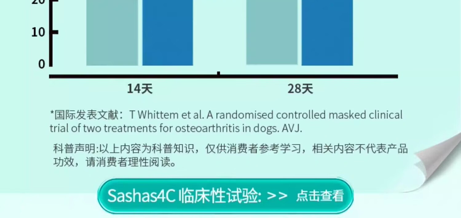 26，sashas薩沙軟骨素關節粉速賽4c膠囊鯊魚軟骨素綠貽貝營養狗貓專用 薩沙膠囊100粒/瓶