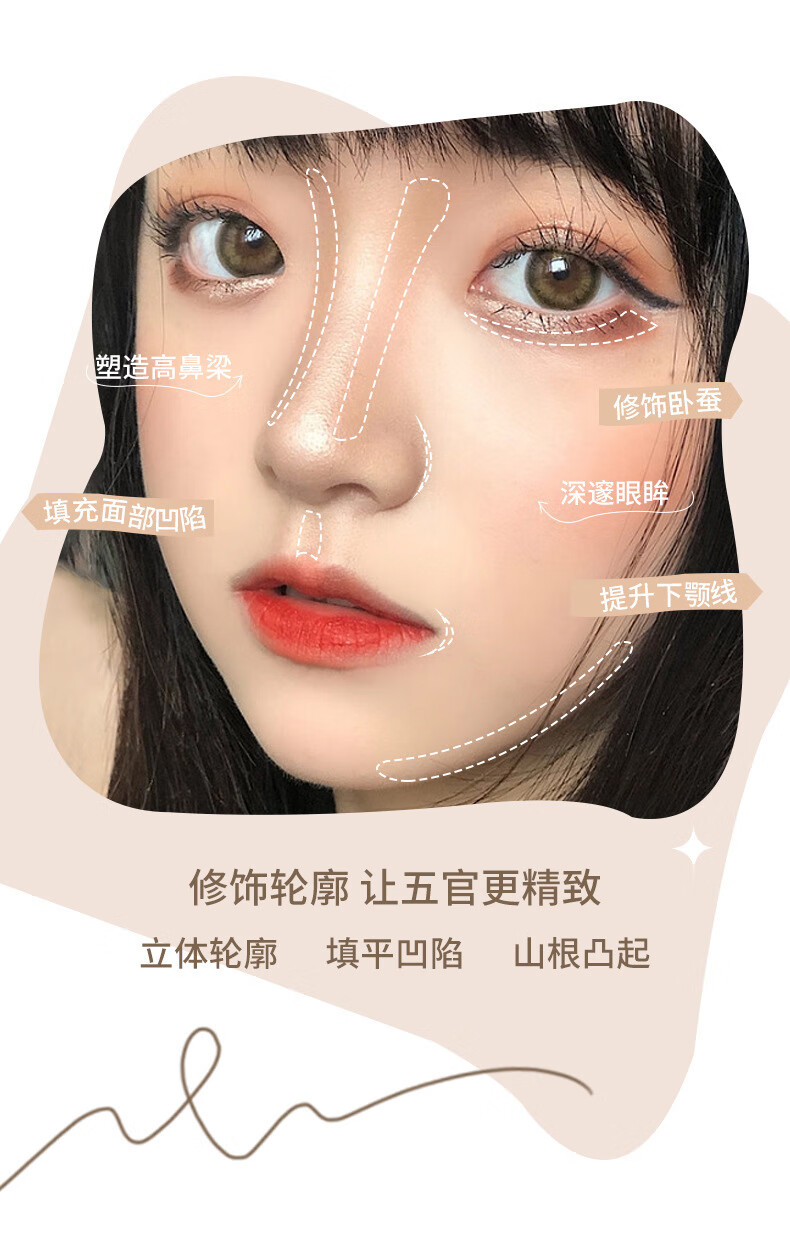 南暖美妆护肤美妆工具套装修容液修容棒鼻影阴影立体修容液高光笔提亮 2支修容组合【提靓+ 暗影】