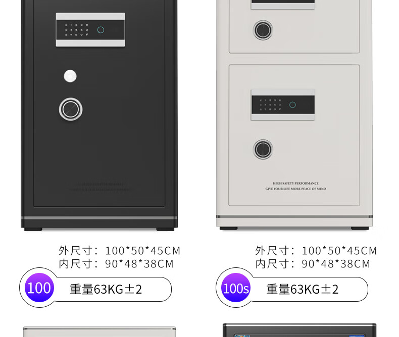 30，虎牌保險櫃小型家用辦公指紋保險箱密碼人臉識別防盜遠程授權 45珍珠白（金屬烤漆+抽屜暗艙） 密碼款（鈅匙+遠程）