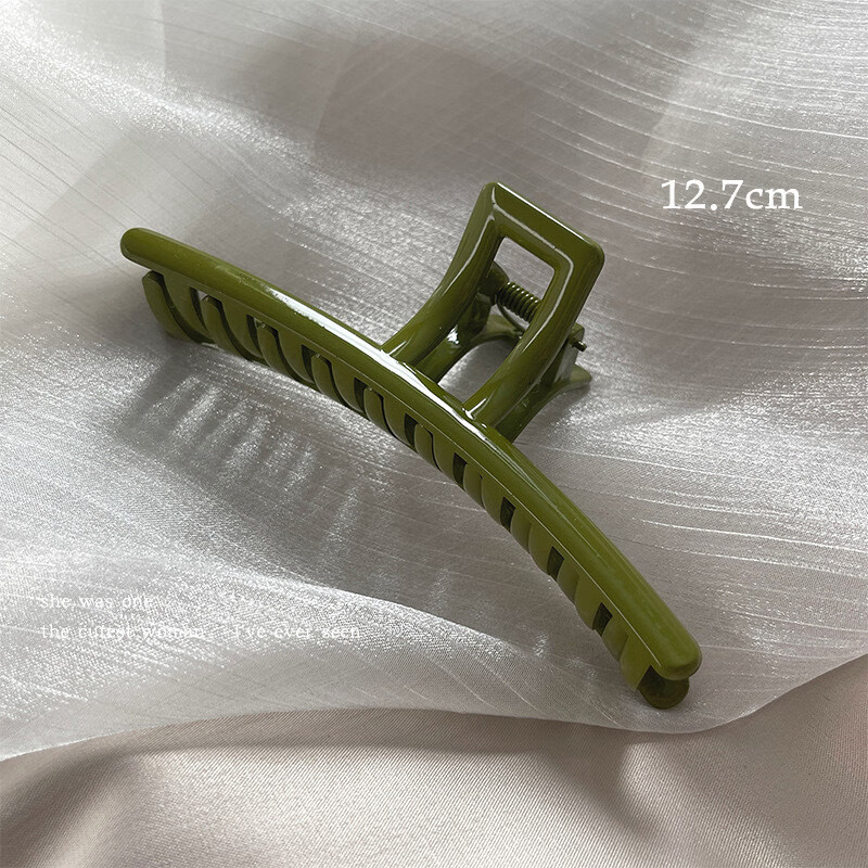 南暖美妆护肤其他美妆工具亚克力气质发夹抓夹超大号盘发简约一字鲨鱼 4个装