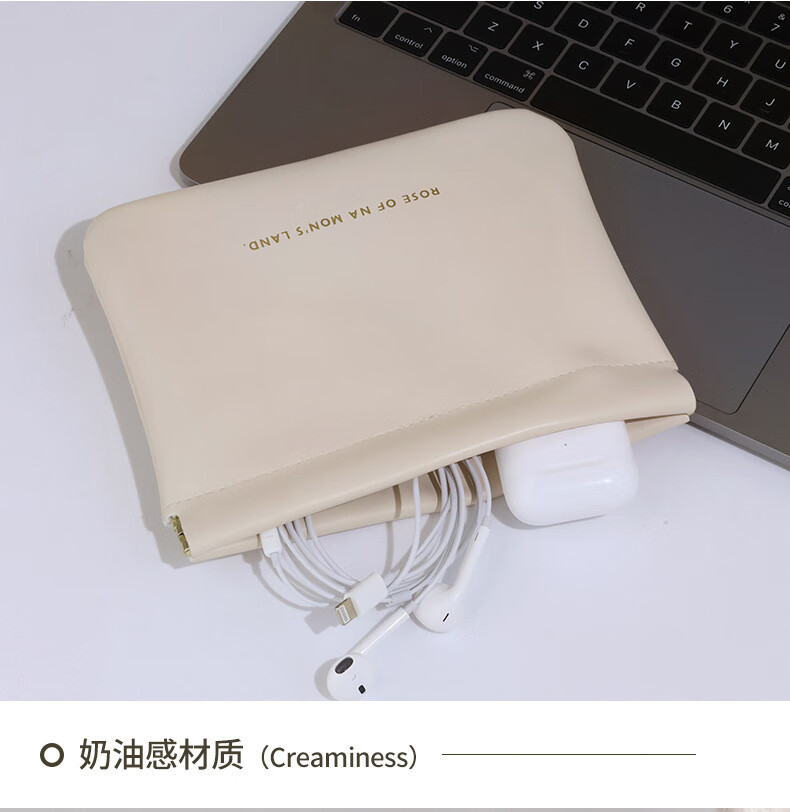 南暖美妆护肤其他美妆工具弹片化妆包口红包化妆收纳袋随身包内便携式 2个装【小号+大号】 棕色