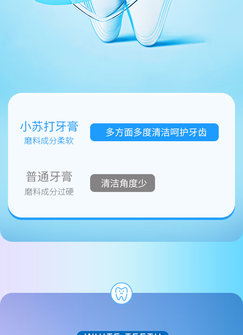 zhiduo海盐小苏打牙膏牙齿洁白清牙膏小苏打护理口腔亮白新口气减少牙渍软垢清洁亮白口腔护理 小苏打薄荷醇牙膏· 100g 5支详情图片14