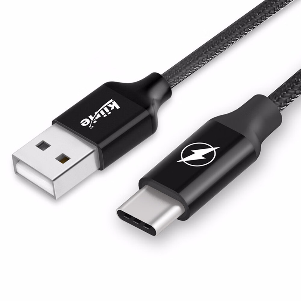 

kiirie Черный цвет Нейлоновый плетеный кабель типа C, USB Тип C Тип кабеля c Кабель для зарядки кабель для быстрого зарядного устройства Кабель USB 30