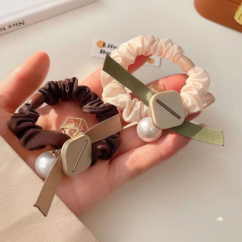 南暖美妆护肤其他美妆工具日韩风高级感珍珠发圈简约气质高弹蝴蝶结 珍珠镂空发圈【3个】