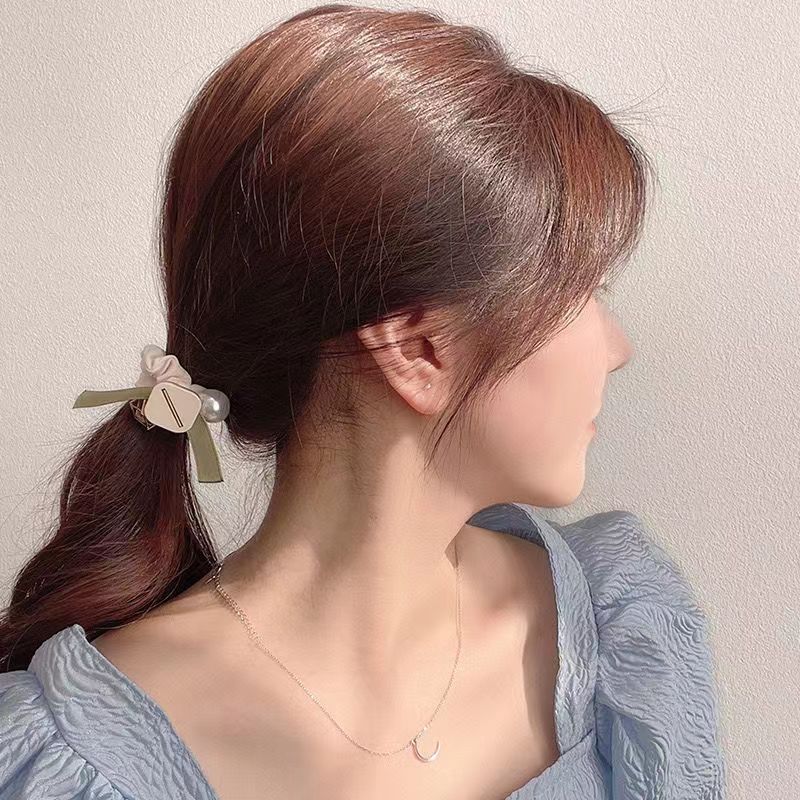 南暖美妆护肤其他美妆工具日韩风高级感珍珠发圈简约气质高弹蝴蝶结 珍珠镂空发圈【3个】