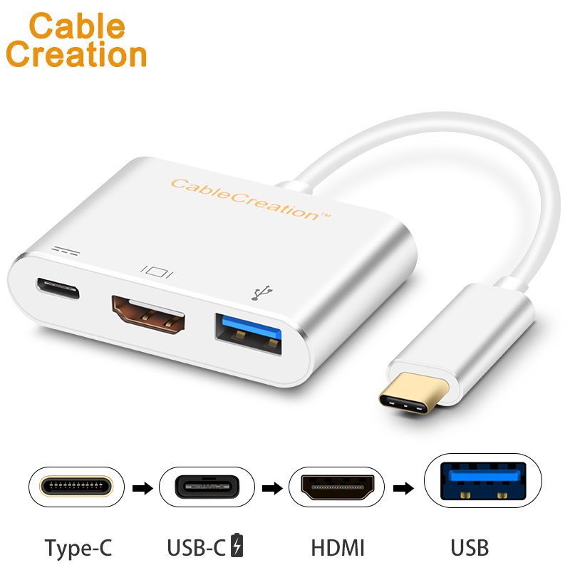 

JD Коллекция Тип-C к HDMI USB с мощностью Белый дефолт, Joycollection