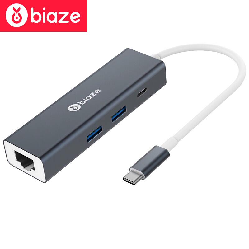 

BIAZE Type-C трансфицировал Gigabit Ethernet HUB зольный Type-C дефолт