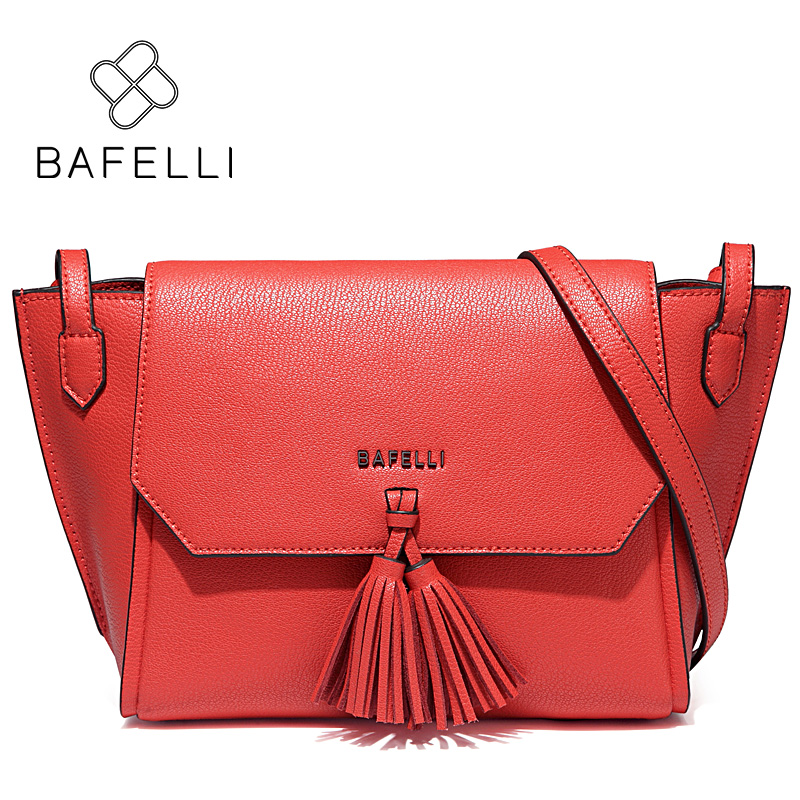 

BAFELLI Red, мешок плеча женщин кожи tassel сплетенный