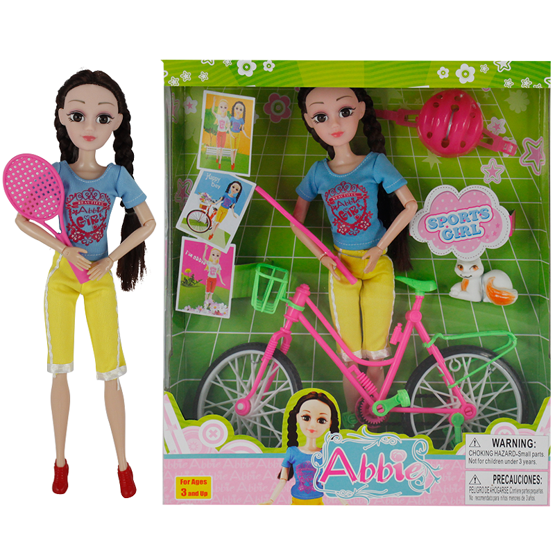 

Abbie Bicycle Doll Yellow Pants, Barbie Doll Toys