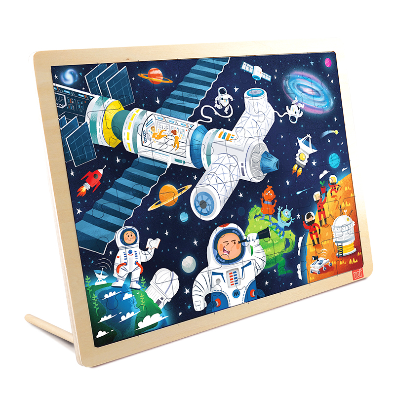 

TOI Space48PCS, Wooden Jigsaw Puzzle with Storage tray