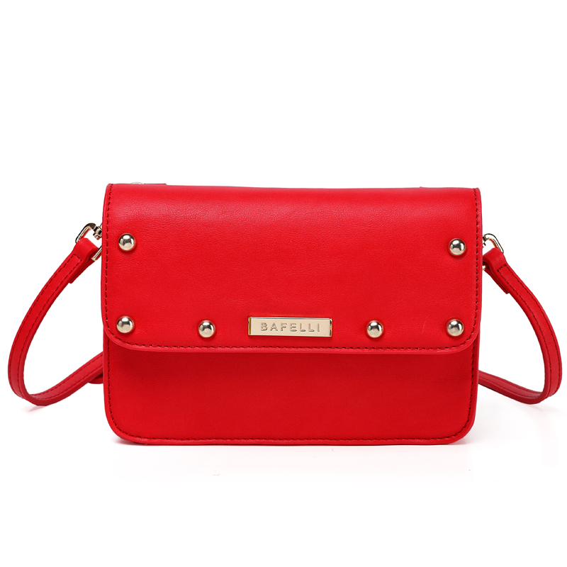

BAFELLI Red, кожаная сумка для заклепок для женщин