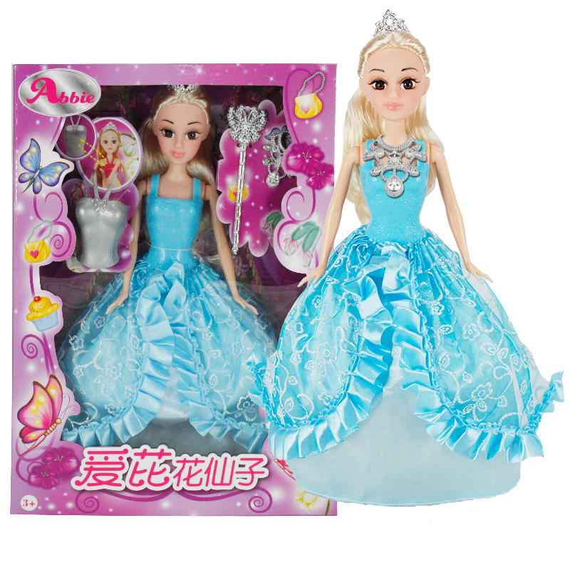 

Abbie Flower Fairy Doll Blue, Barbie Doll Toys long hair Repunzel doll toy