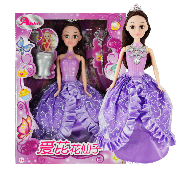 

Abbie Flower Fairy Doll Purple, Barbie Doll Toys long hair Repunzel doll toy