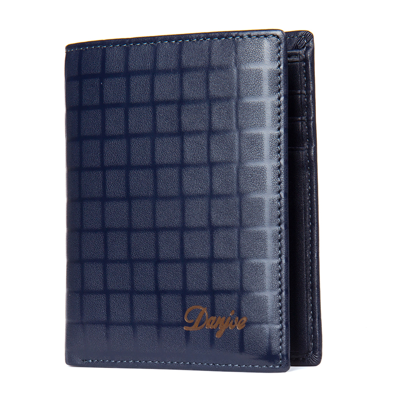 

DANJUE Dark Blue Vertical, Для мужчин Женские Кошельки 100 натуральная кожа кошелек мужской