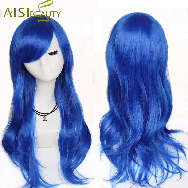 

1s a wig Blue 32 дюймов, Длинные волнистые синтетические Косплей парик