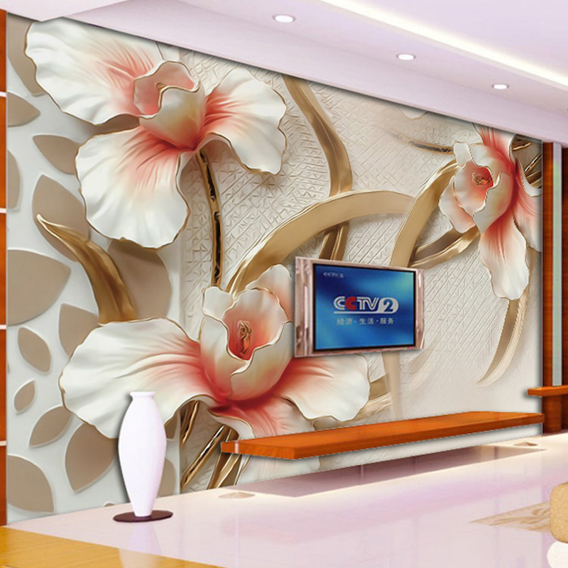 

Colomac Смешанный цвет, 3D Stereo Embossed Lily Flower Mural Обои