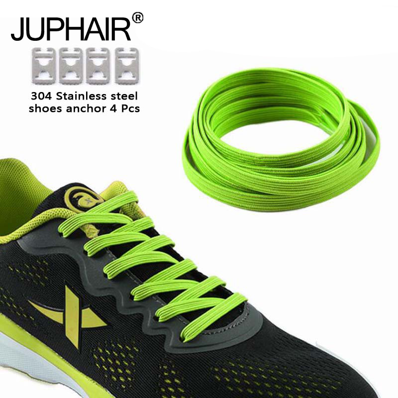 

JUPHAIR Флуоресцентный зеленый, Shoelaces Мужчины Kid Повседневный спортивный плоский эластичный шнурок для обув