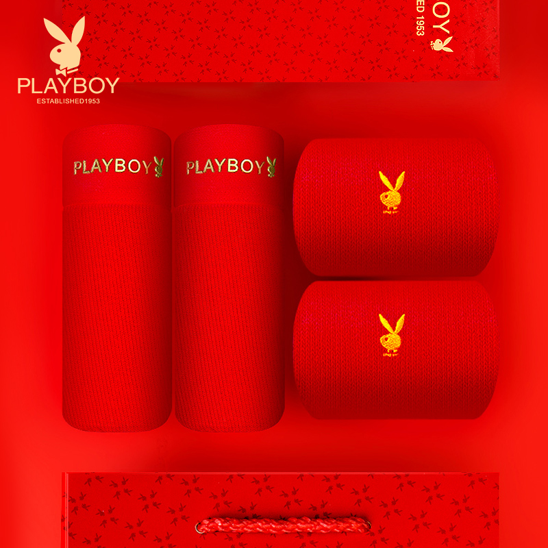 

PLAYBOY Красное нижнее белье 2 красные носки 2 пары, Joycollection