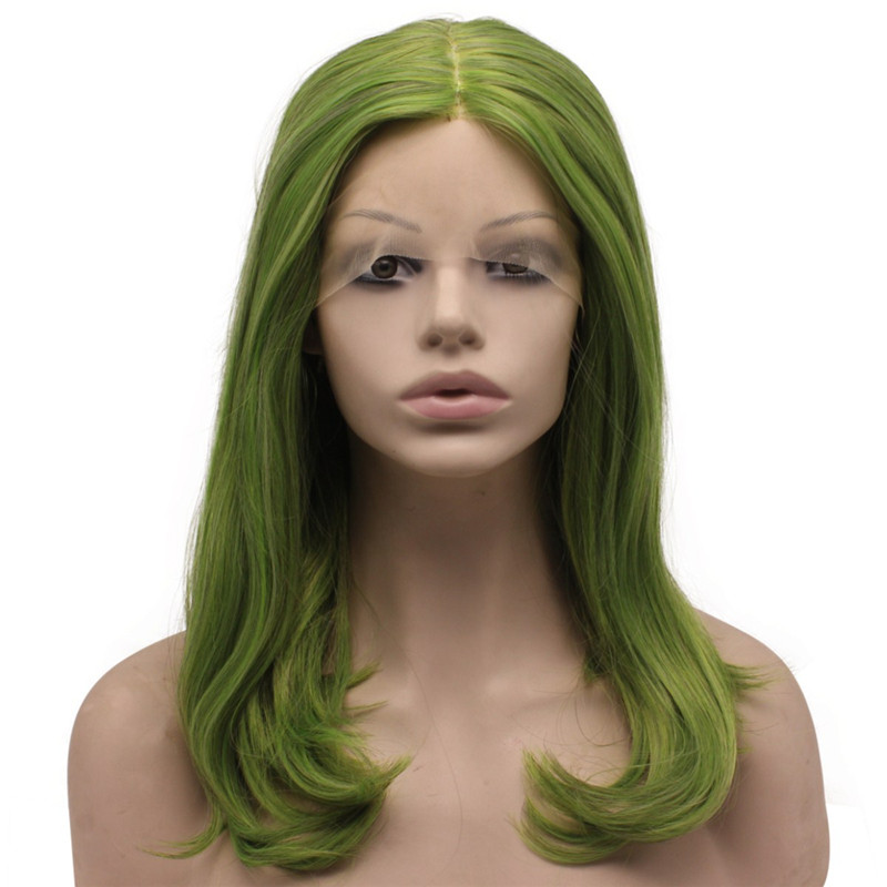 

green wig synthetic