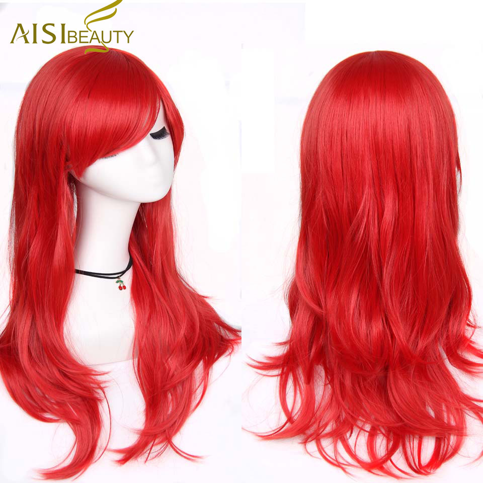 

1s a wig Red 32 дюймов, Длинные волнистые синтетические Косплей парик