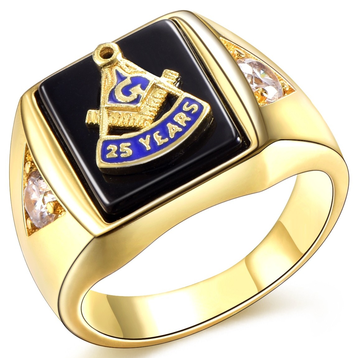 

CHLXL Черный 10, Masonic Memorial religious Party ring