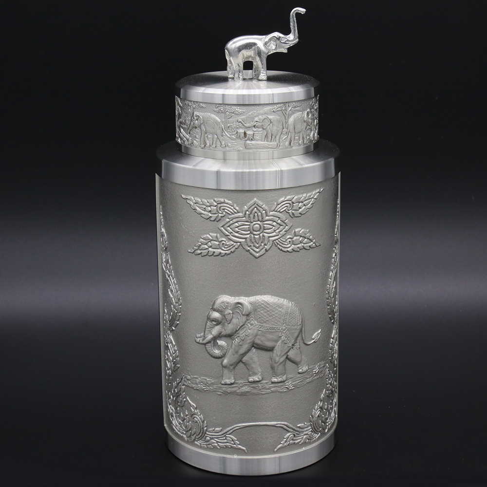 

Oriental Pewter Thailand Восточный элемент, Бизнес-подарки Премиум Чай Оловянная канистра Защелка Чайный олово Воздухонепроницаемый контейнер для чая