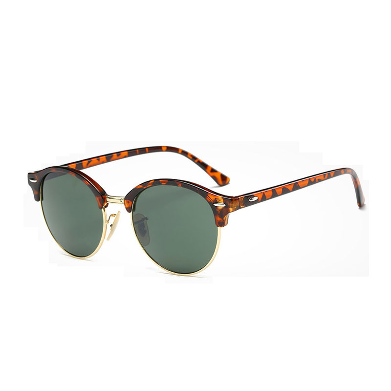 

LIKEU  NO7 Demi & Dark Green Один размер, Круглые солнцезащитные очки