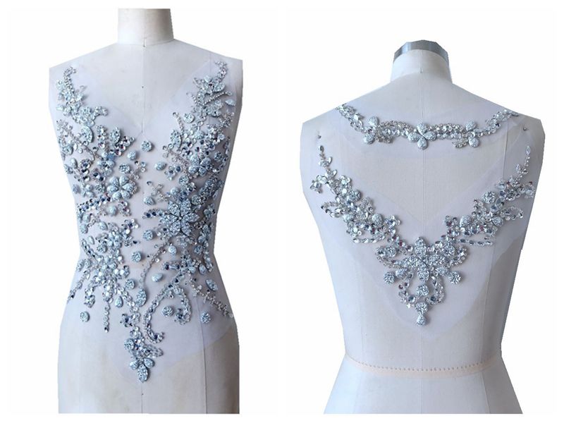 

Zbroh, серебряные хрустальные пятна Sequins Rhinestones applique