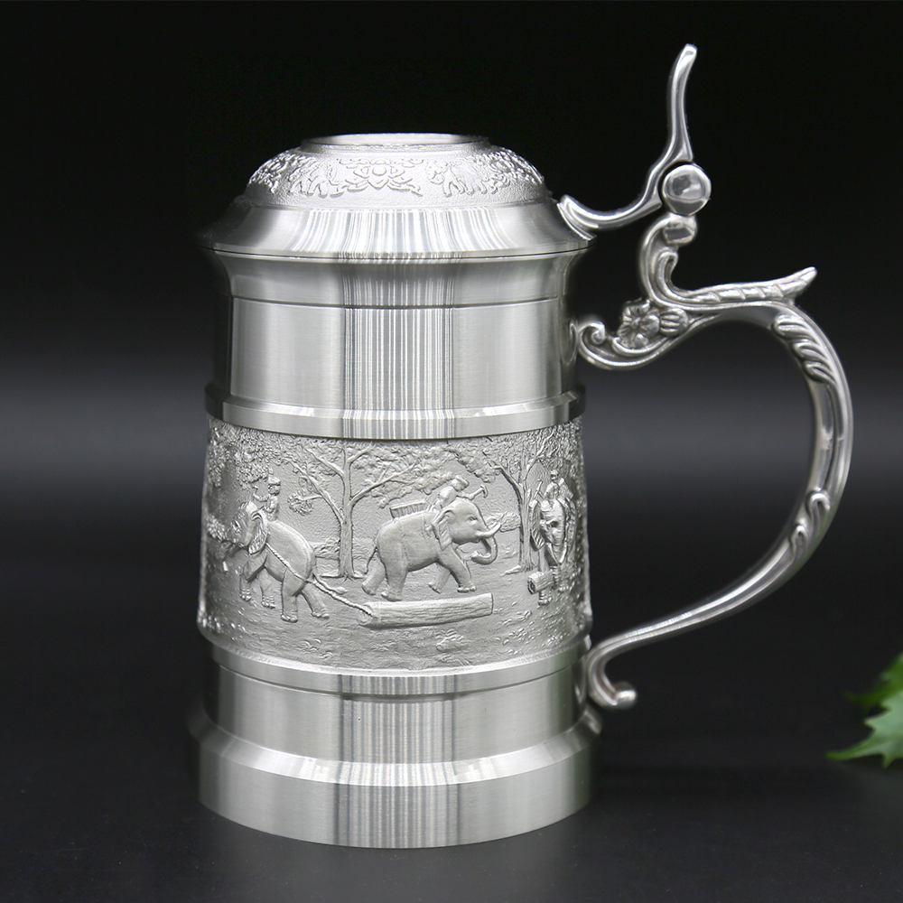 

Oriental Pewter Thailand Восточный элемент, oz Пивная кружка ручная работа кружка выстрел выгравированная оловянная пива стекло пиво пьющие пивная чашка