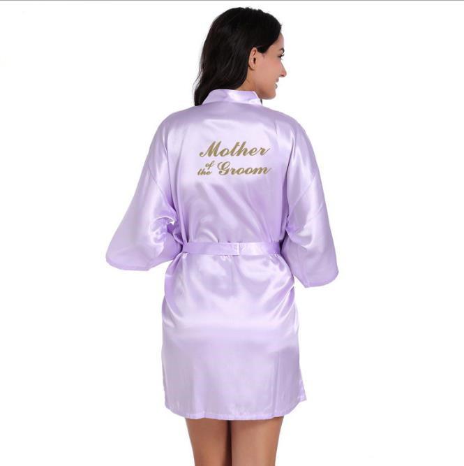 фото Рубашка свадебный шелковый атлас халат халат халат новый oye светло-фиолетовый s