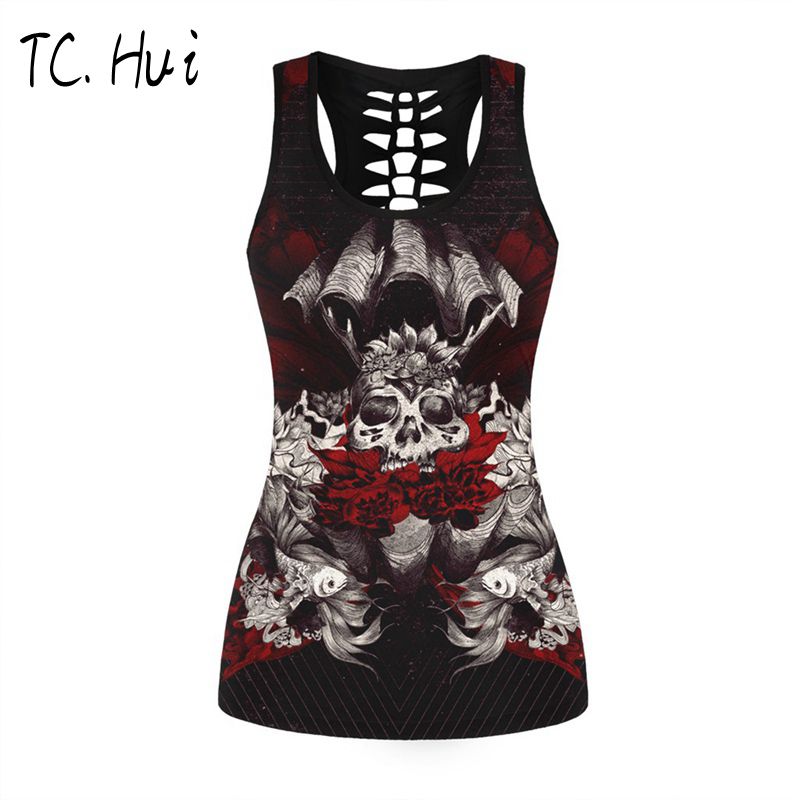 

TCHui, без рукавов Футболки Harajuku digitalprinttop women sexy crop top Женщины