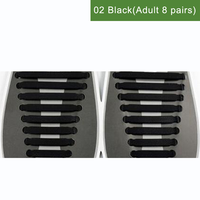 

JUPHAIR Black, Unisex Athletic Race No Tie Shoelaces Эластичные силиконовые кружева Кроссовки Fit Belt L