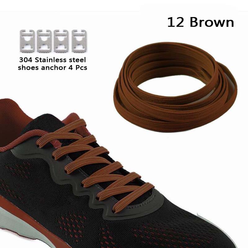 

JUPHAIR Браун, Shoelaces Мужчины Kid Повседневный спортивный плоский эластичный шнурок для обув