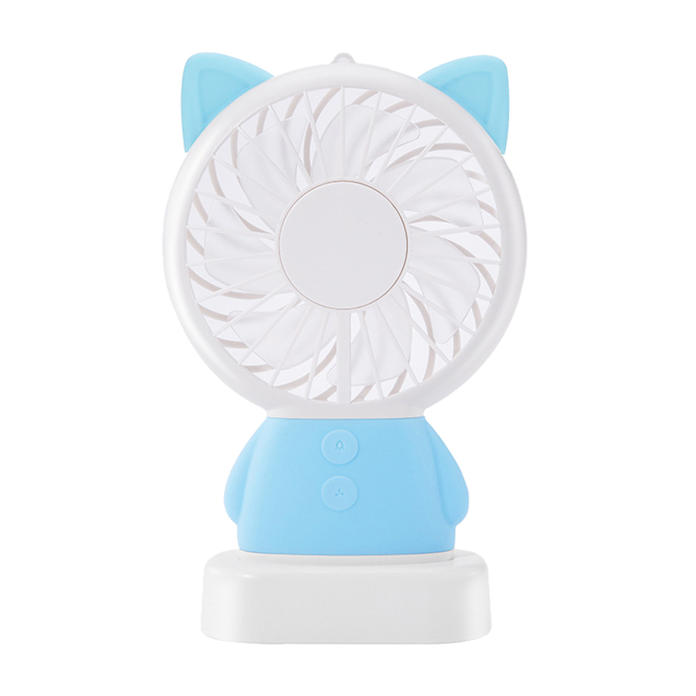 

TOMNEW Blue Kitty, USB Mini Portable Fan 2 Speed ​​800mA Battery Cute Handy Desk Kitty Puppy Fan