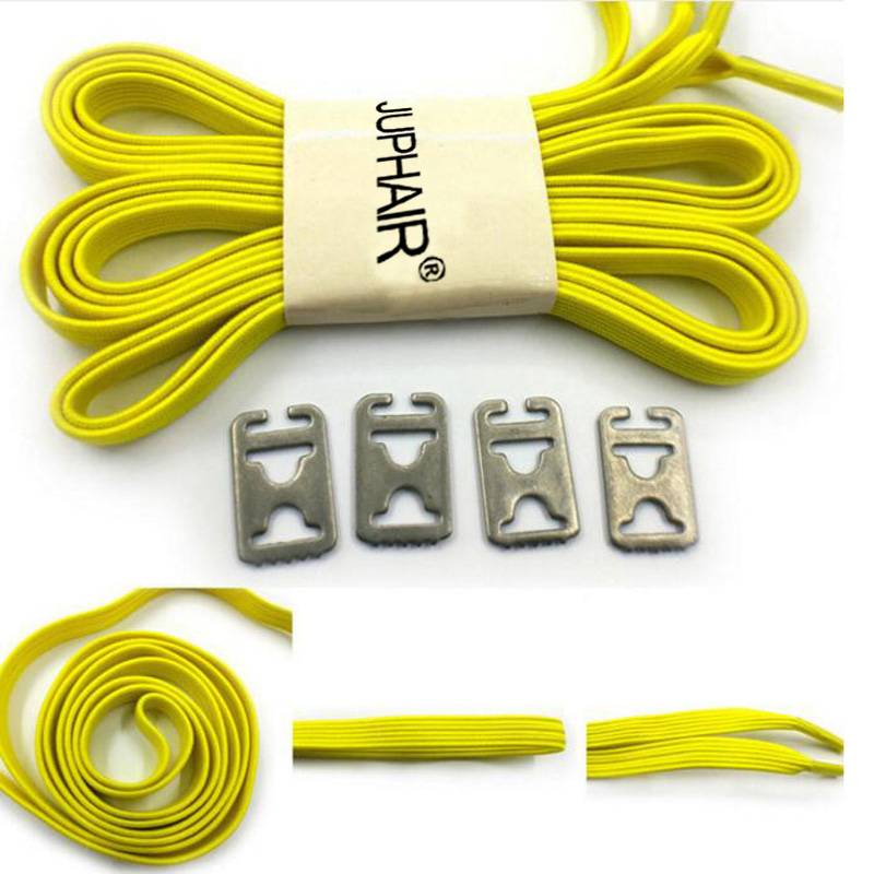 

JUPHAIR Yellow, Elastic No Tie Shoelaces Браун Взрослые детские кроссовки Металлическая пряжка Ш