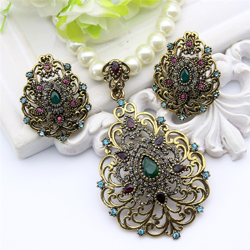 

SUNSPICE MS Зеленый, Vintage Flower Imitation Pearl Jewelry Sets