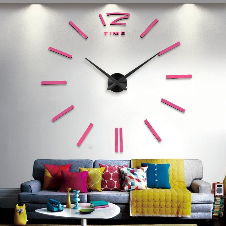 фото Большие настенные часы бескаркасные настенные часы настенные часы спальня suwumu розовый