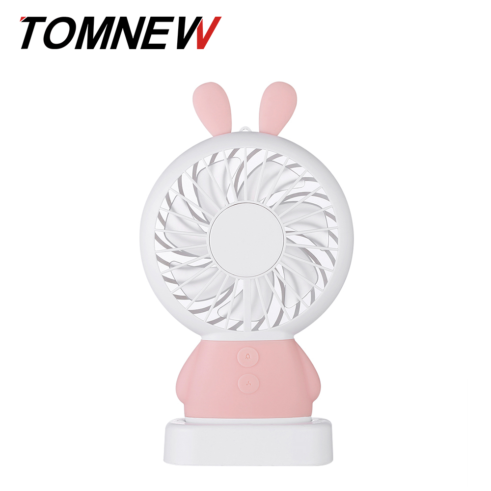 

TOMNEW розовый, Мини-USB-вентилятор Портативный аккумуляторный стол Linglong Rabbit