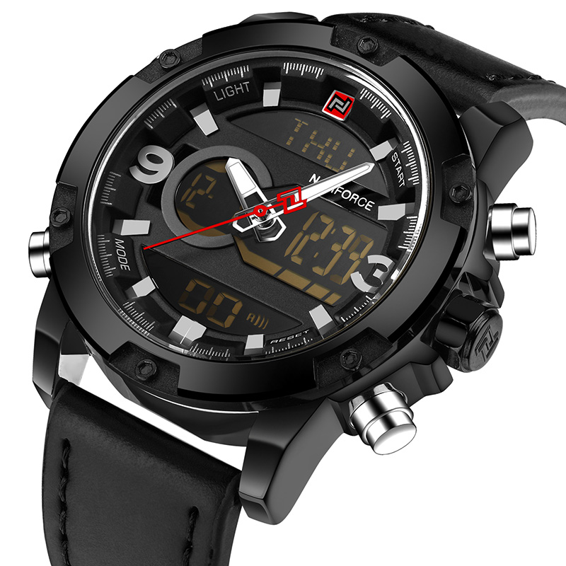 

NAVIFORCE Черный, NAVIFORCE роскошные люди светодиодные спортивные часы