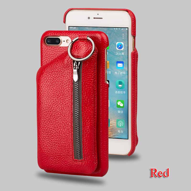 

langsidi Red iPhone 8 Plus, Подлинная кожа