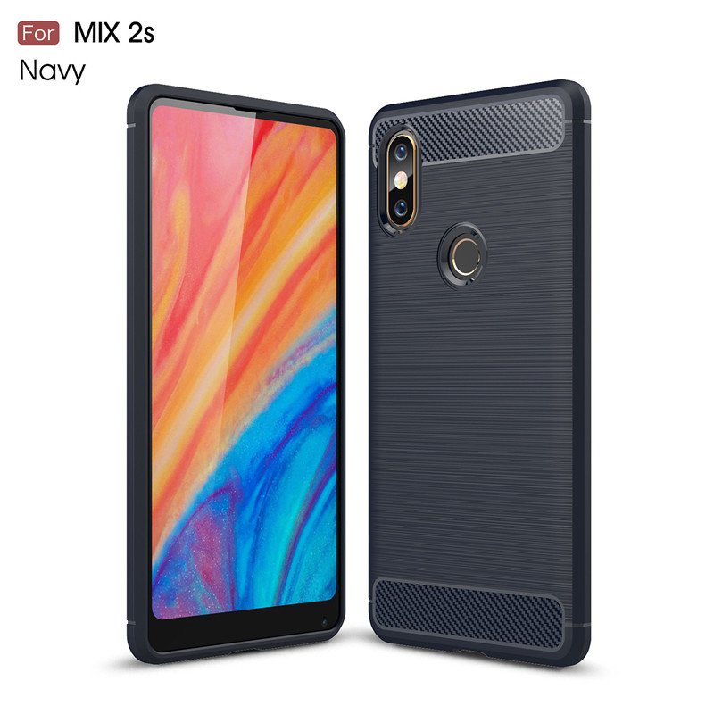 

KYKEO Синий цвет MI Mix2S, Carbon Fiber Phone Cases For xiaomi mix 2s Case