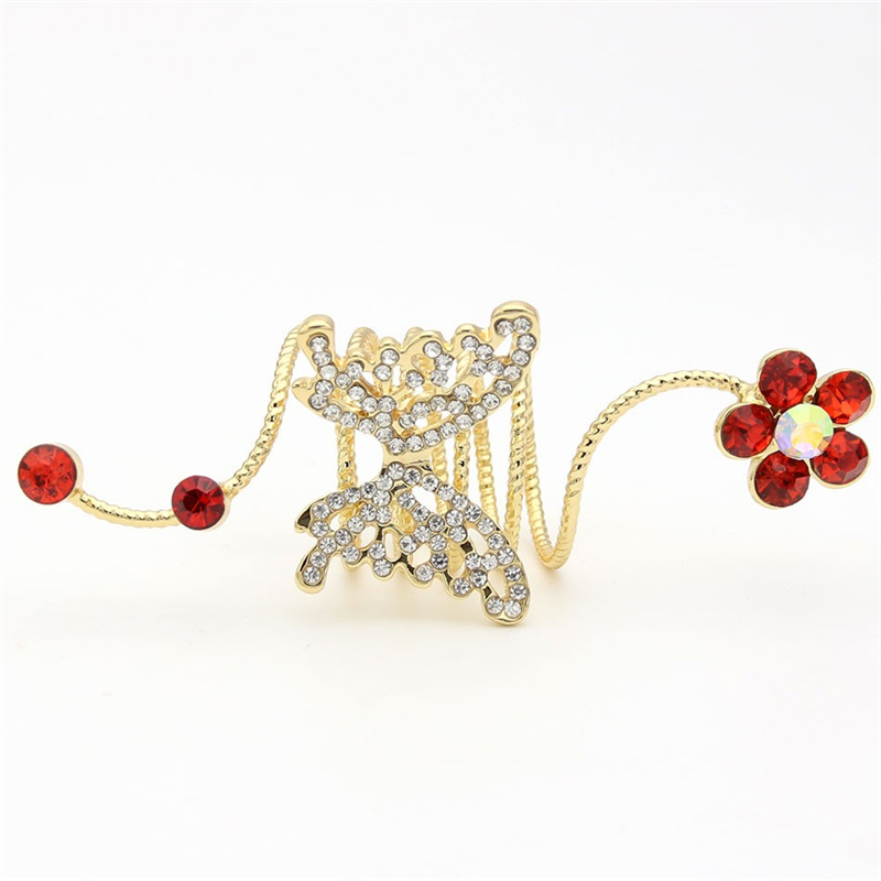 

SUNSPICE MS Red 9, Rhinestone Butterfly Shank Rings