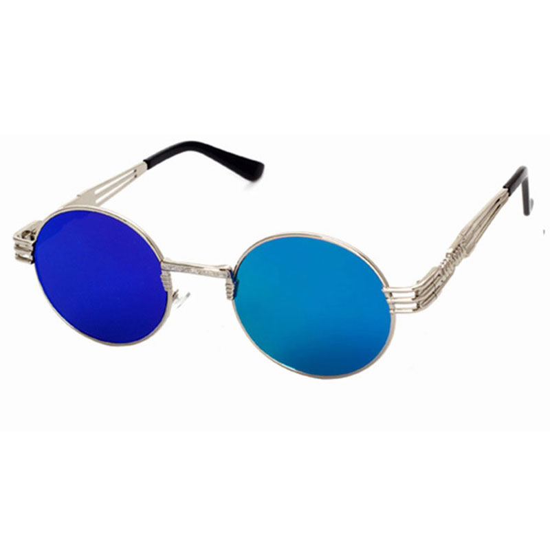 

LIKEU  NO3 Silver & Blue, круглые солнцезащитные очки