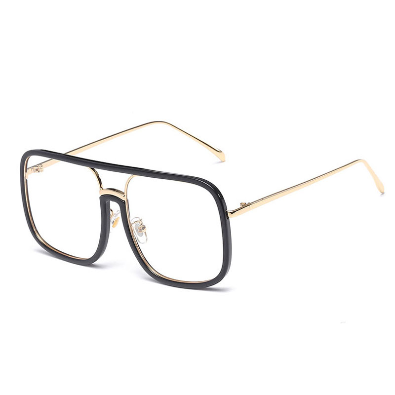 

LIKEU  NO5 Black Gold & Clear, Квадратные солнцезащитные очки