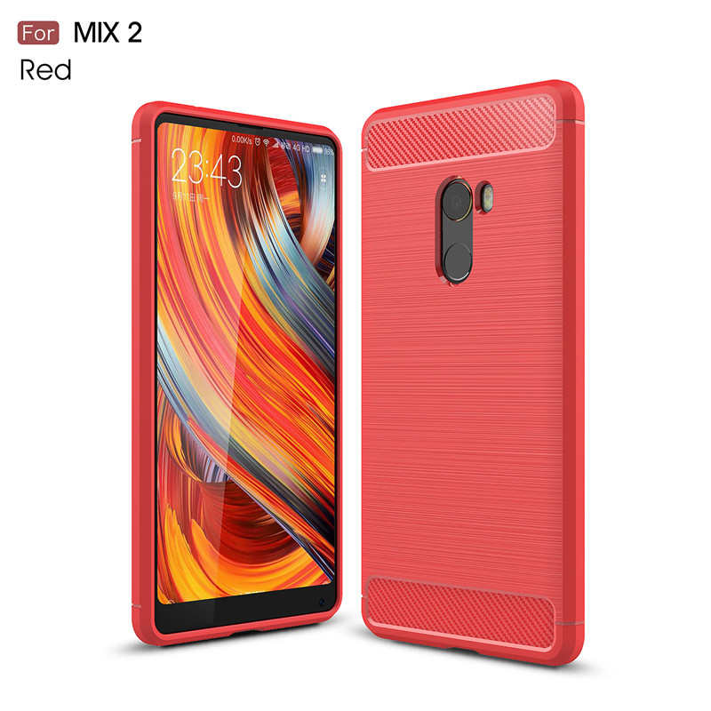

KYKEO Красный MI Mix 2, Carbon Fiber Phone Cases For xiaomi MIX2 Case