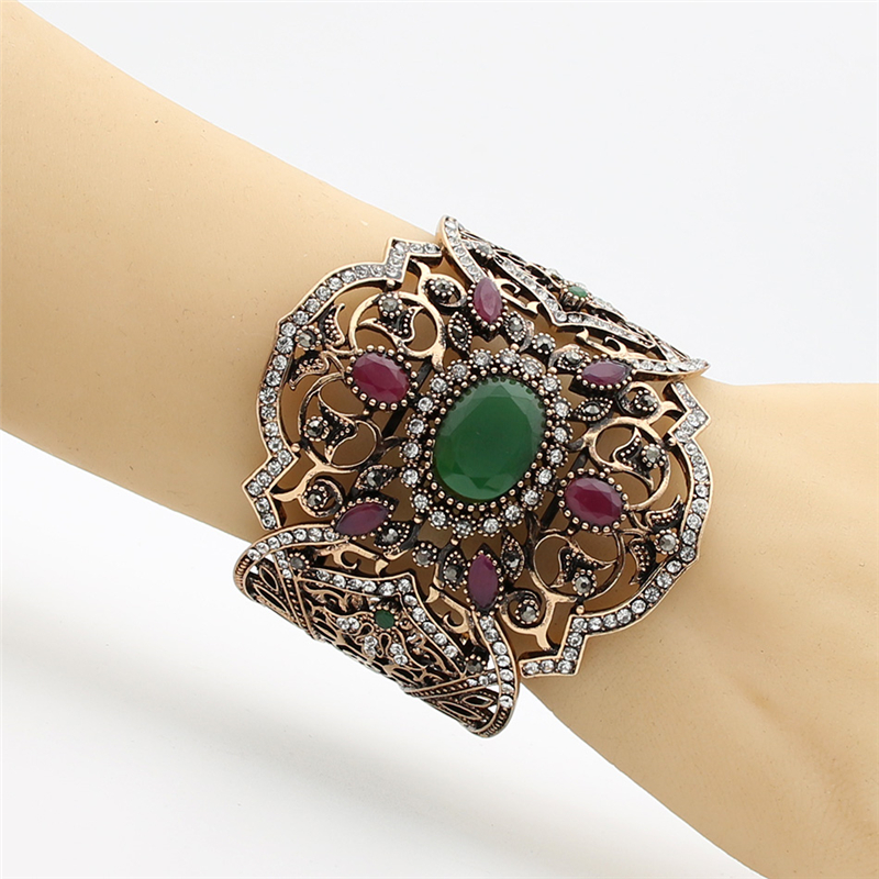 

SUNSPICE MS Зеленый, Полый цветок Vintage Bangle