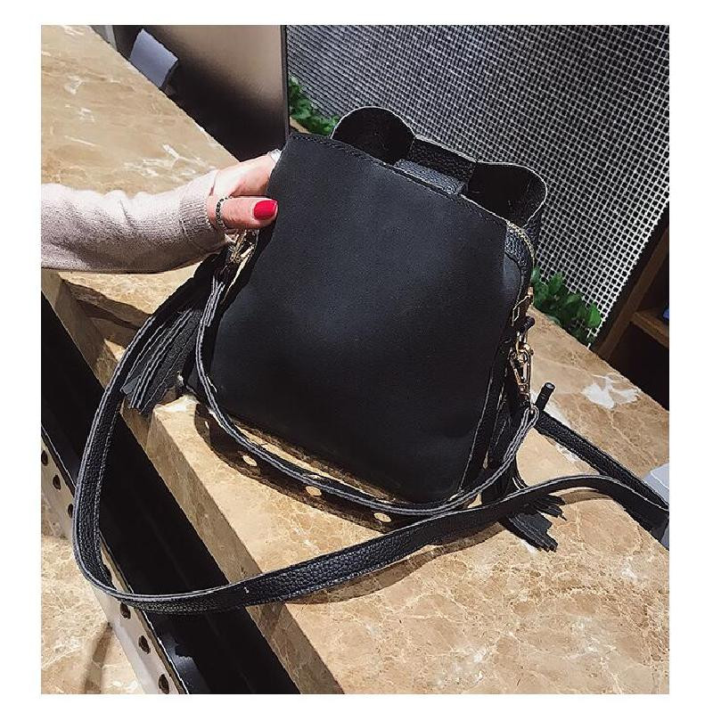 

Tissbely Black, 2018 Fashion Scrub Women Bucket Bag