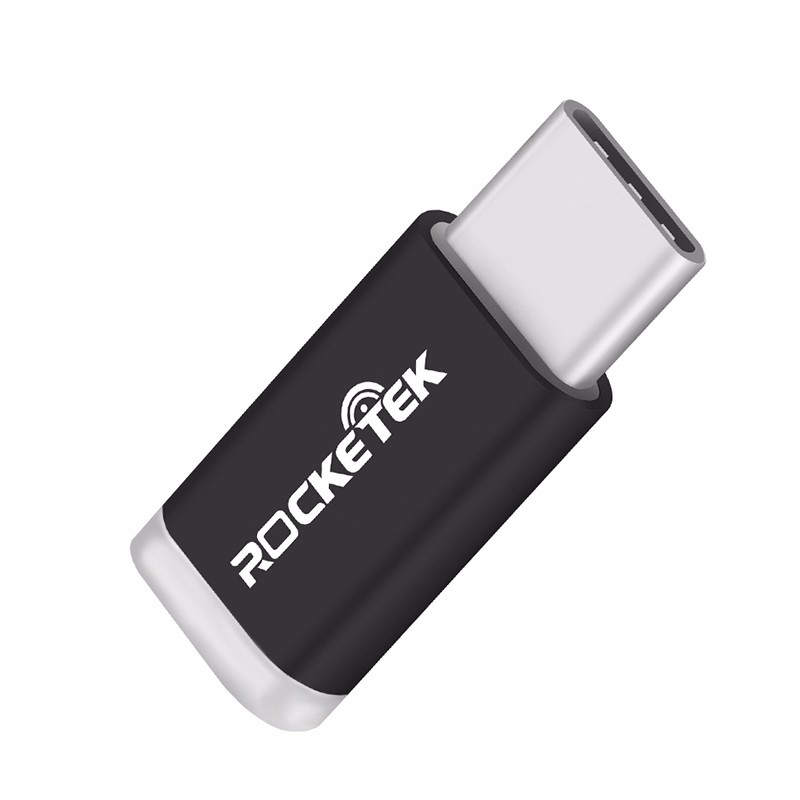 

ROCKETEK черный, Micro USB to Type c OTG adapter Alumium Phone