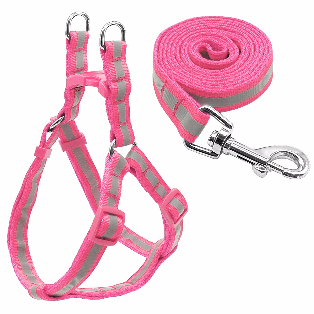 

kangfeng Розовый, Нейлон Светоотражающая собака Harness Leash Lead Set