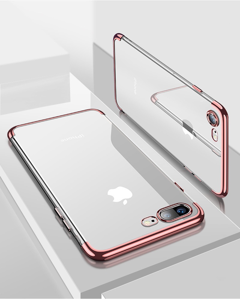 

KYKEO Pоза красная iPhone X, Luxury Transparent Silicone Electroplating Silm Protection Phone Case